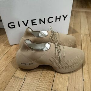 Givenchy Tan Knit Lace-Up Sneakers